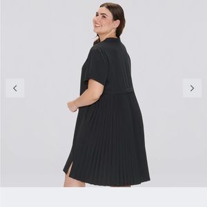 Cotidie Gabrielle Pleated Back Dress Black XXL